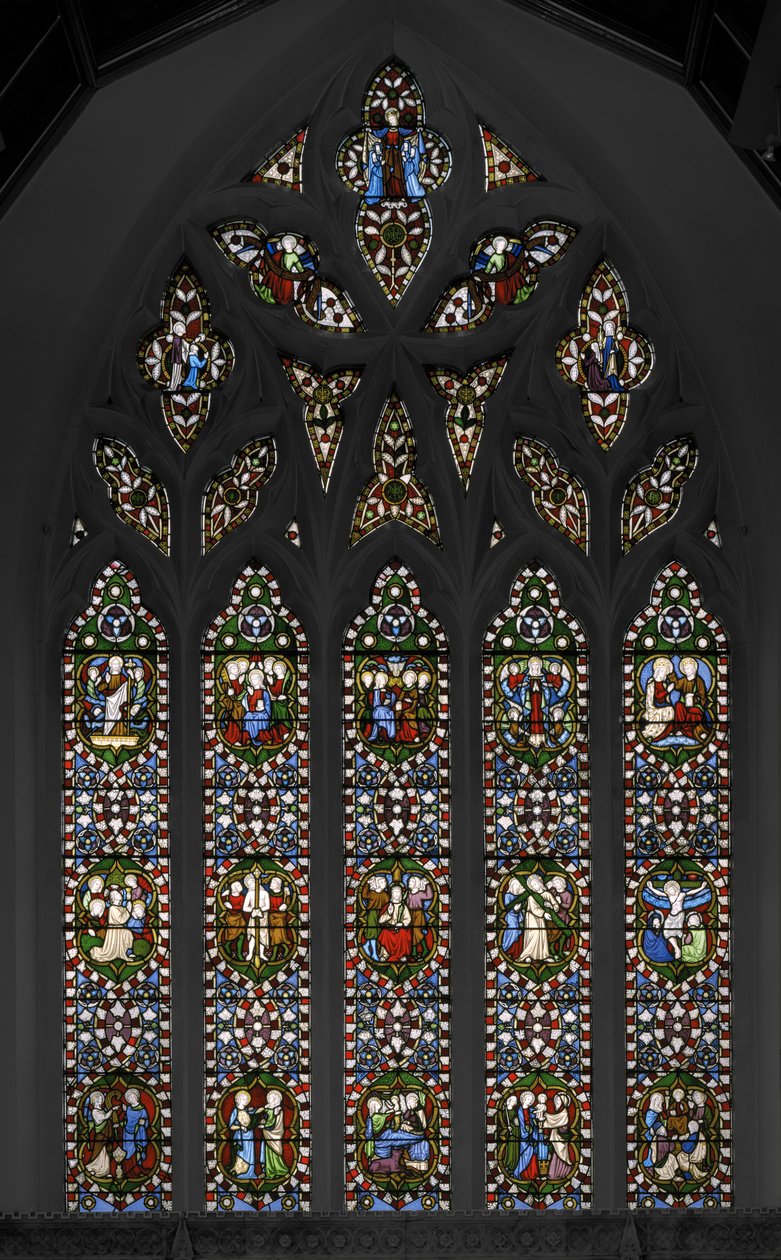 Mysteries of the Rosary, East Window of the Chapel by Augustus Welby Northmore Pugin