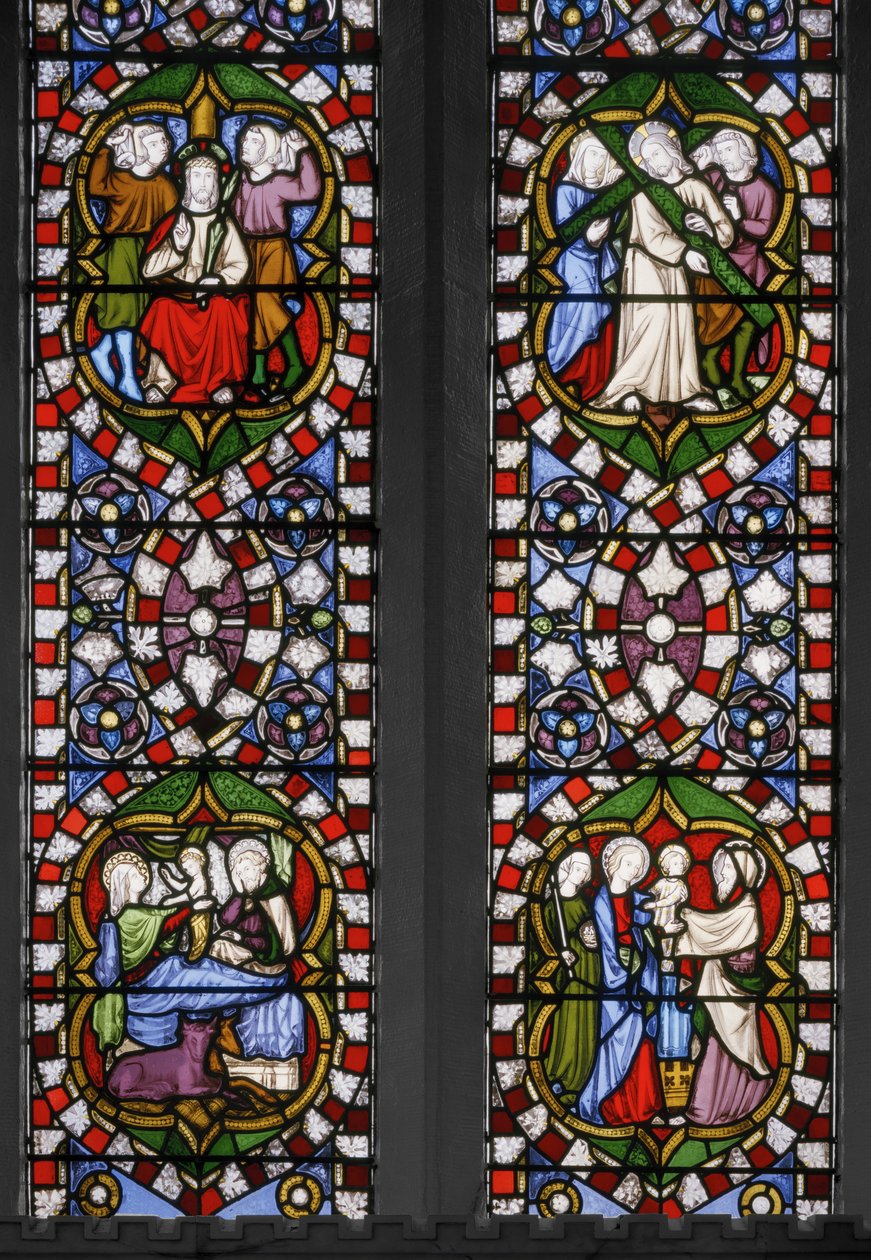 Mysteries of the Rosary, East Window of the Chapel (detail) by Augustus Welby Northmore Pugin