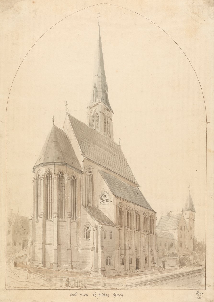 Our Blessed Lady and St Thomas of Canterbury, Dudley: Perspective by Augustus Welby Northmore Pugin