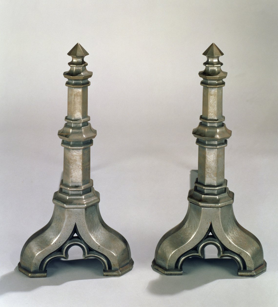 Pair of Gothic style Andirons, c.1836 by Augustus Welby Northmore Pugin