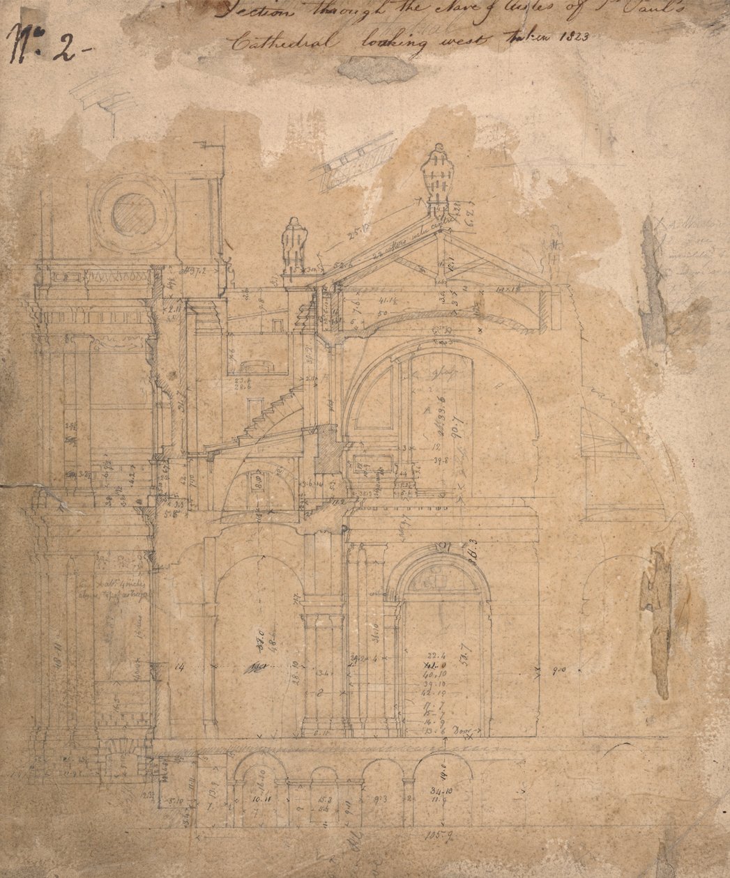 Section through the Nave of Aisles of St. Paul