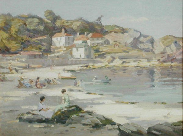 A Cornish Beach by Augustus William Enness