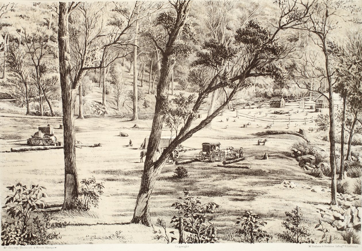 Free Selectors Hut, from The History of Australasia by David Blair, 1879 by Australian School