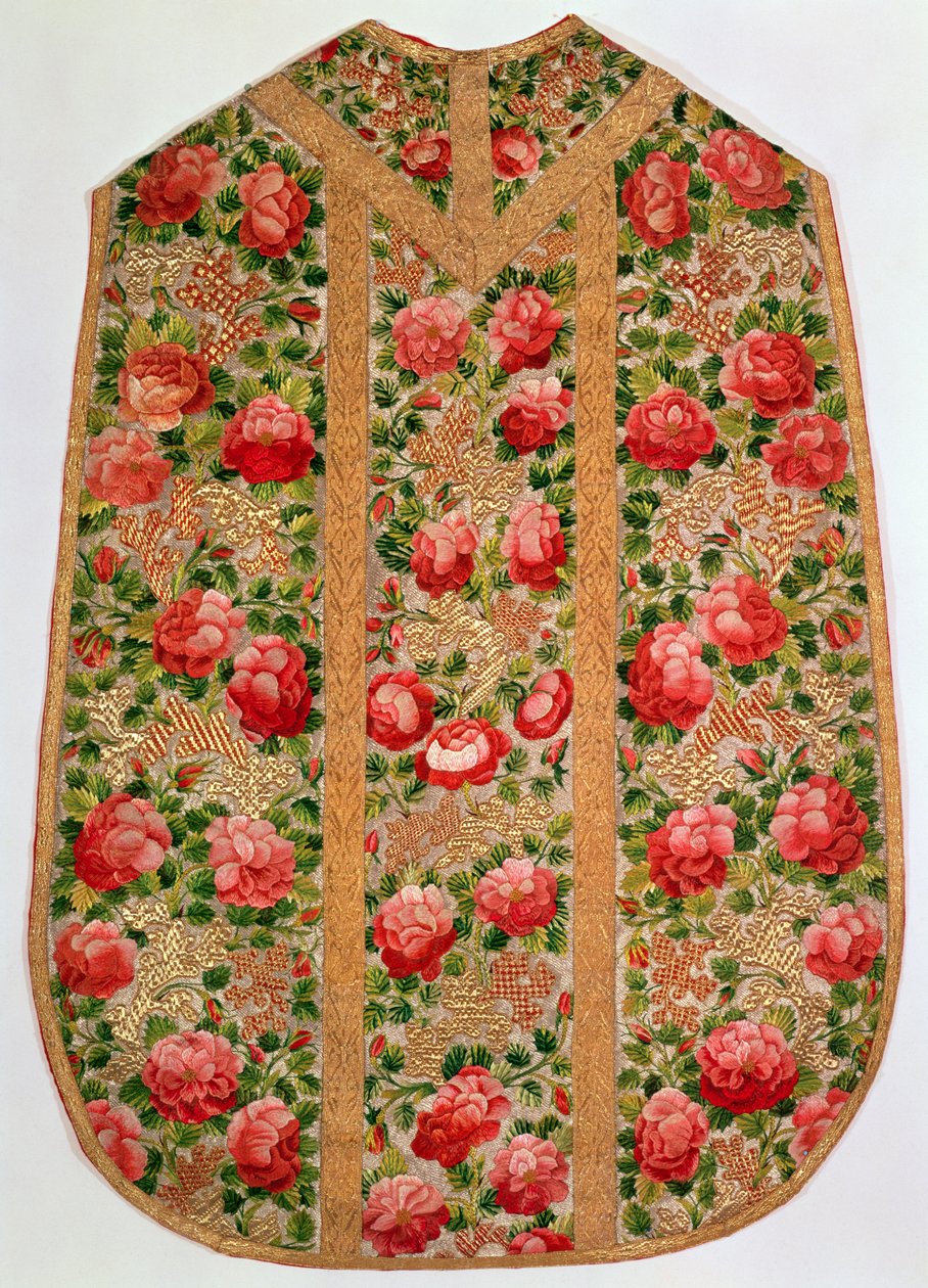 Embroidered Chasuble from the So-Called Rose Pontifical Set, Vienna, c.1700 by Austrian School
