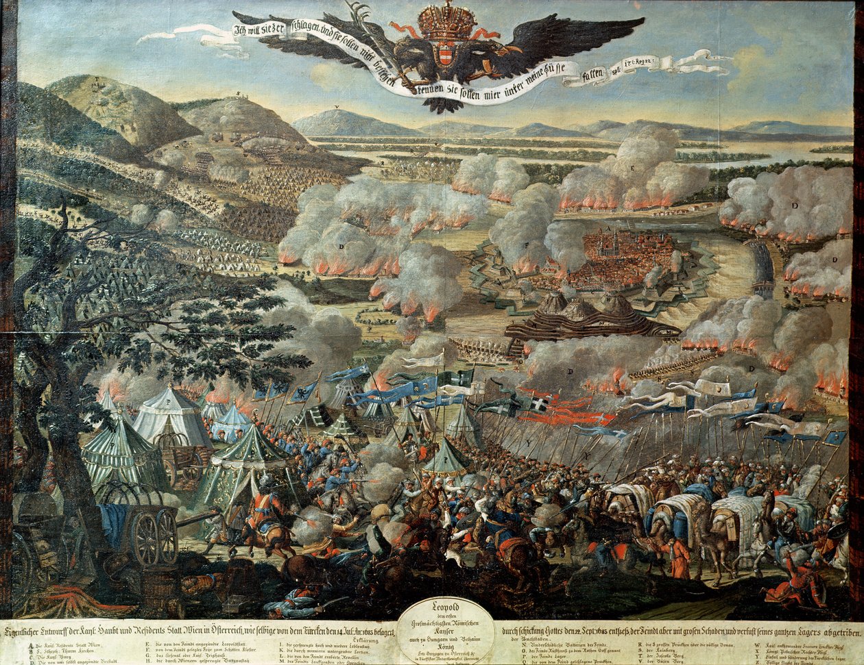 The Surrounding of Vienna by the Turks in 1683 by Austrian School