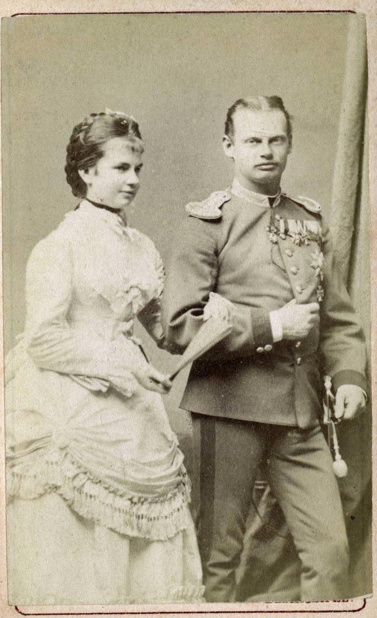 Portrait of Gisele Louise Marie, Archduchess of Austria and Princess of Baviere (1856-1932) with Prince Leopold of Baviere (1846-1930) by Austrian Photographer
