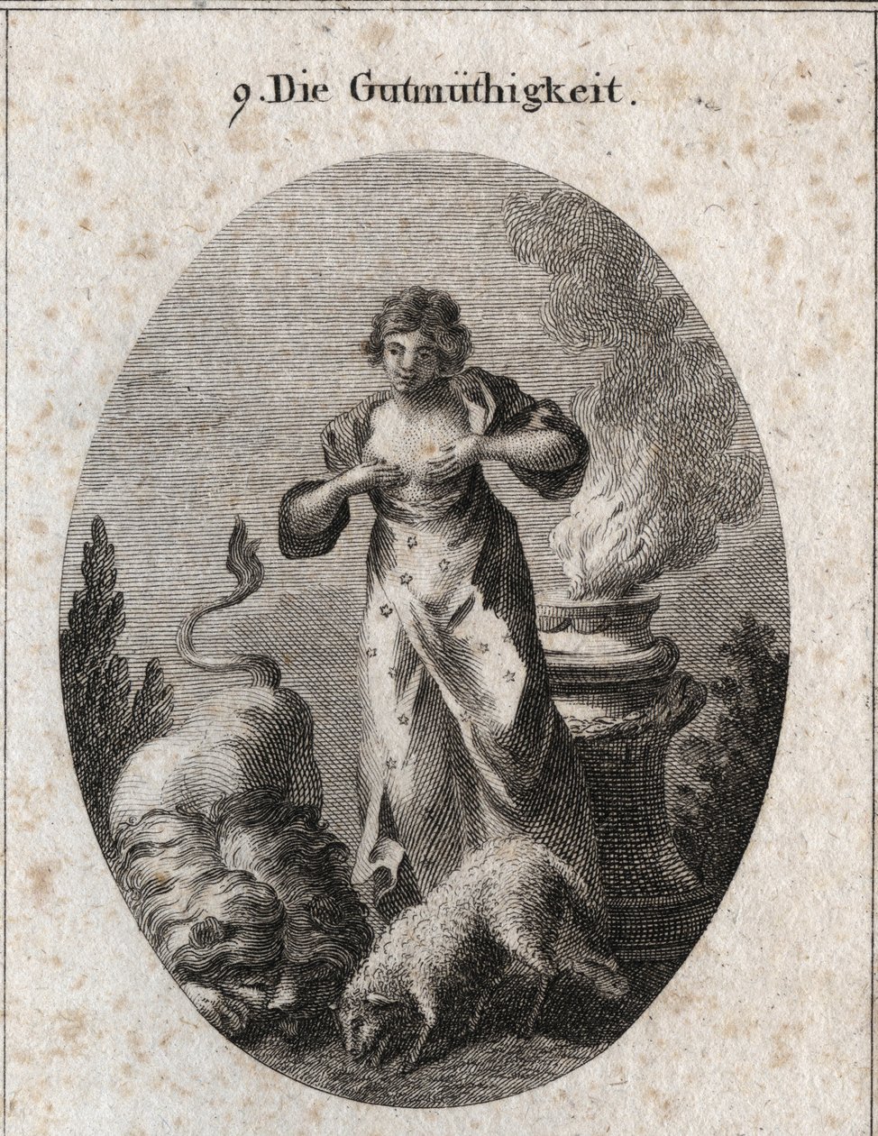 Allegory of Benignity Nursing at the Same Time a Lamb and a Lion ...