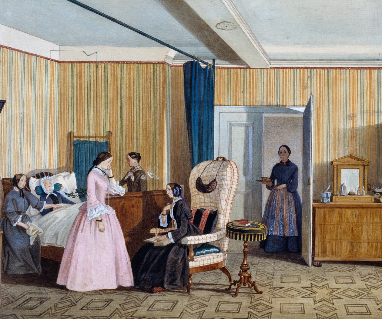 Biedermeier style bedroom, Austria by Austrian School