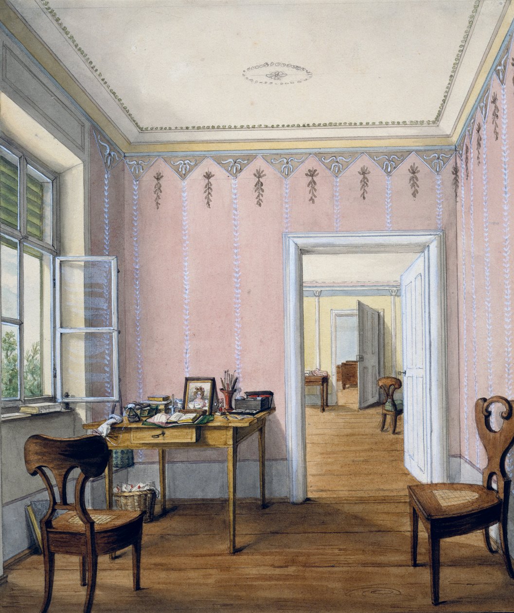 Biedermeier style interior, circa 1840, Austria by Austrian School