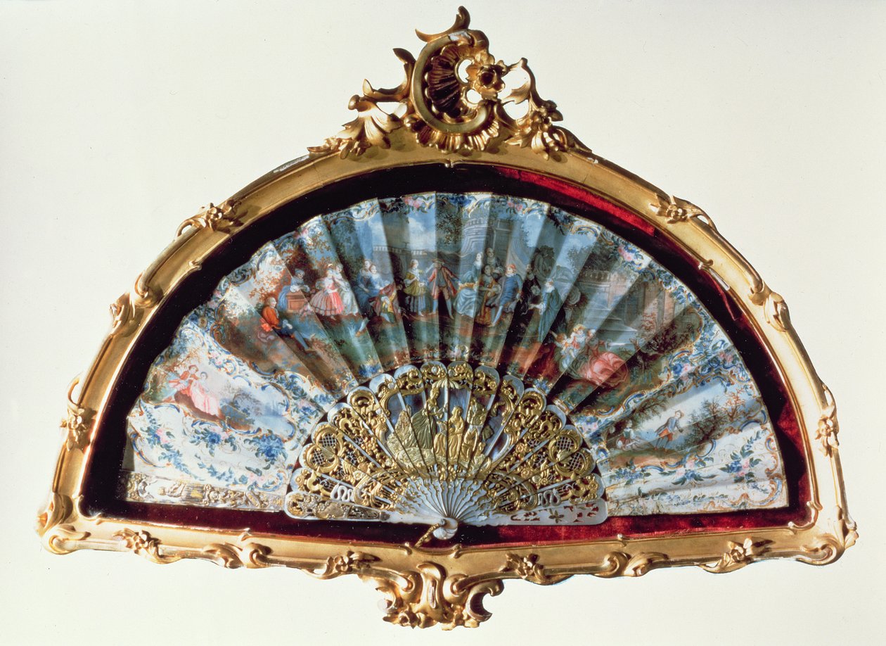 Fan, decorated with a scene of a fete champetre, belonging to Empress Elisabeth by Austrian School