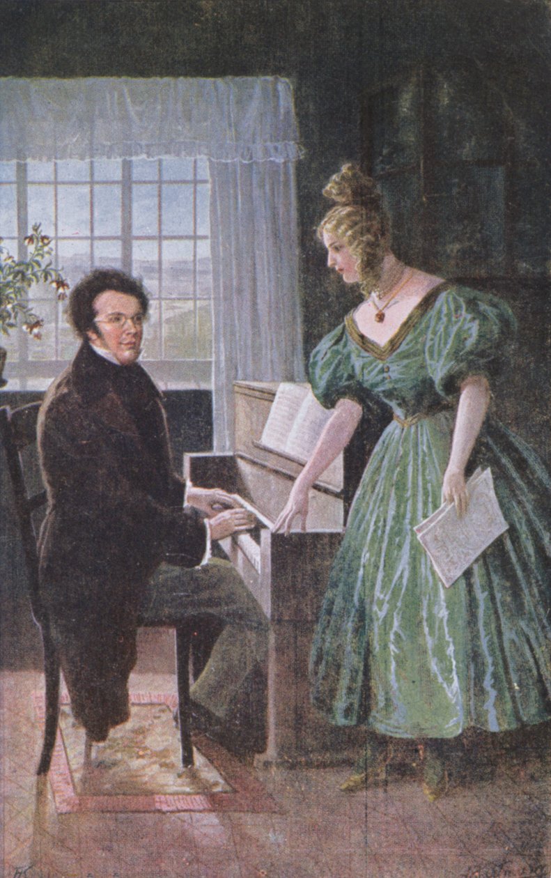 Franz Peter Schubert Playing the Piano by Austrian School