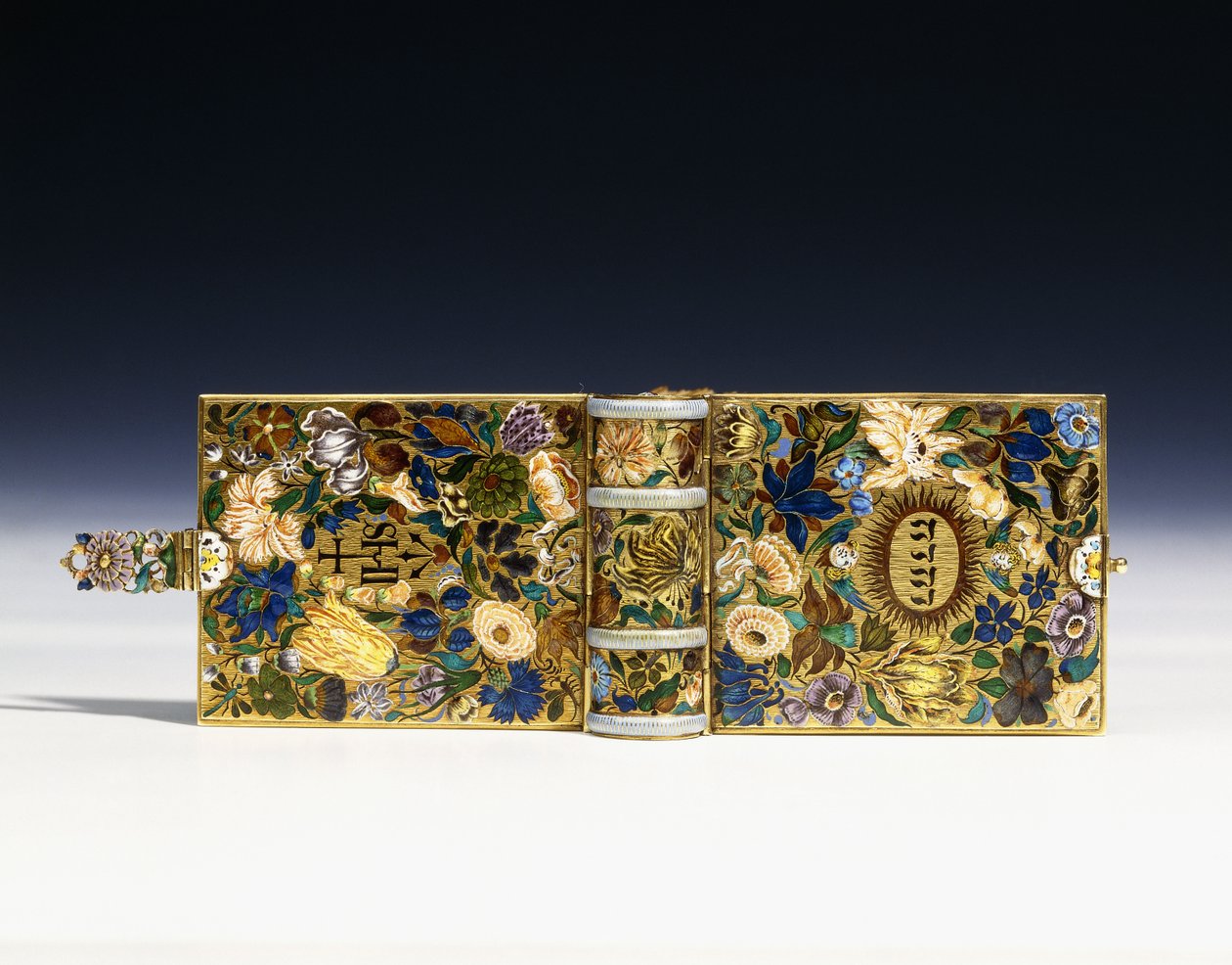 Image of a 17th century miniature manuscript in an enamelled gold binding, c.1640 by Austrian School