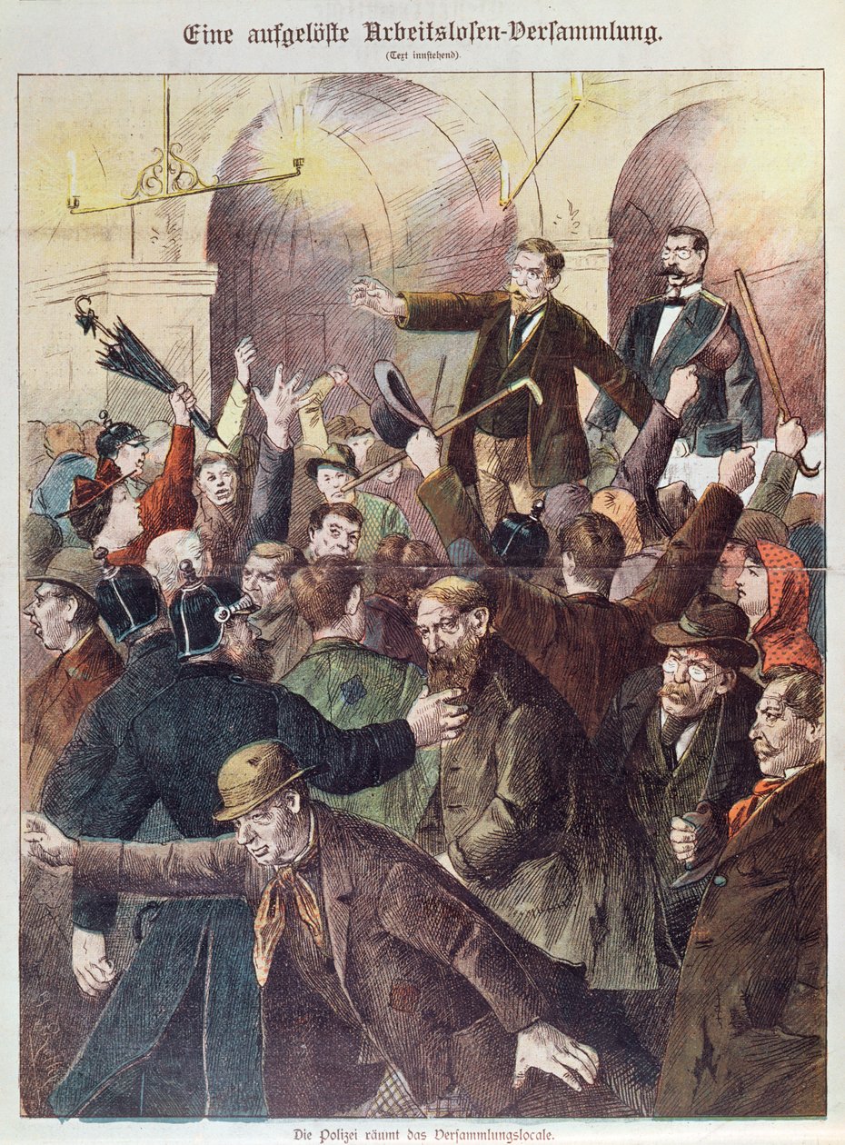 Police Breaking Up a Protest Meeting of Unemployed Workers, 1897 by Austrian School