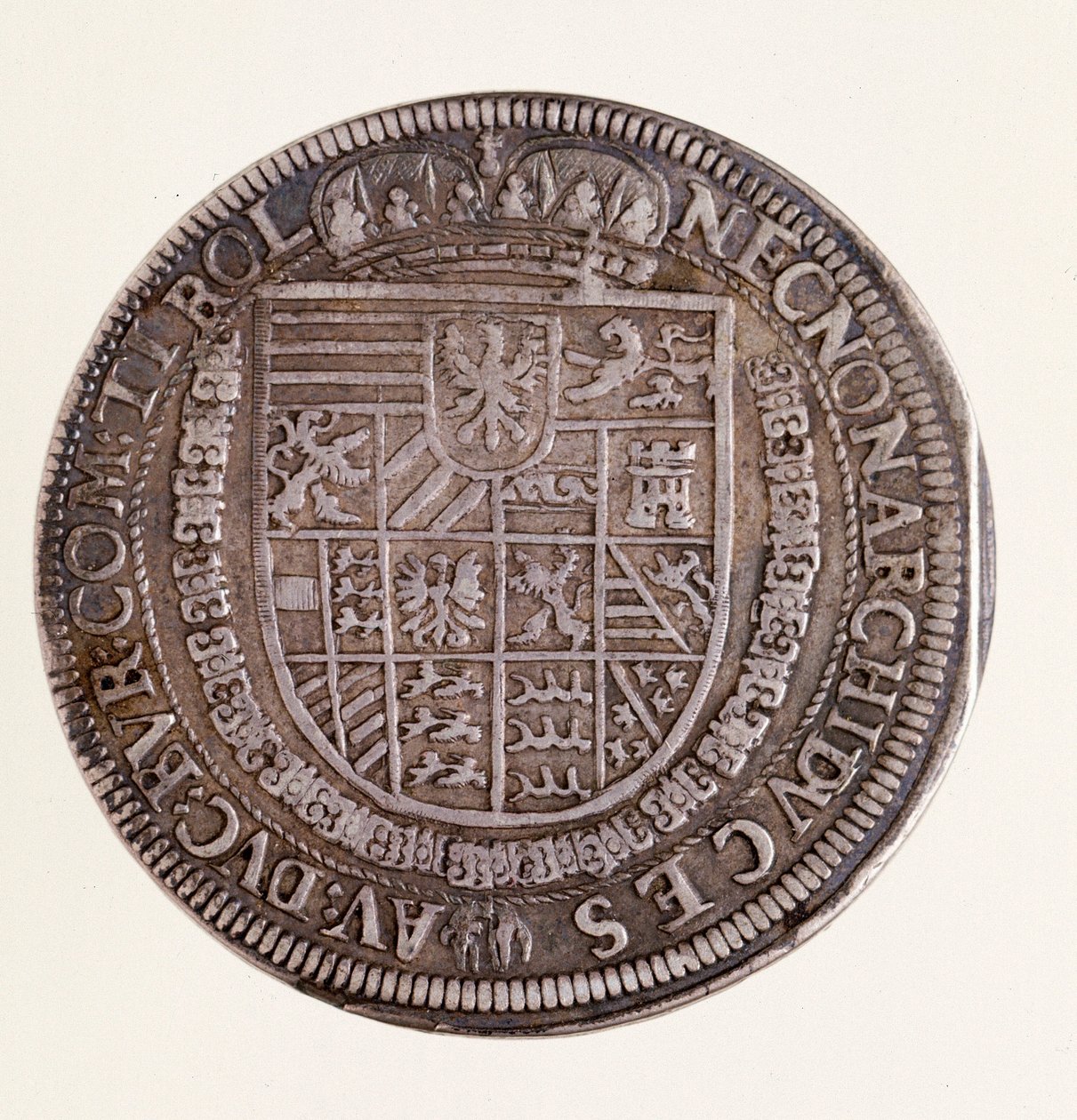 Silver Coin (Thaler) from Tyrol: Reign of Emperor Rudolf II (1552-1612). Diam. 4 cm Naples, Museo Archeologico Nazionale by Austrian School