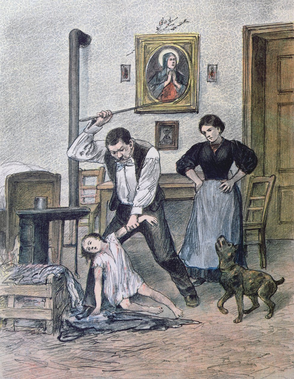 The Cruel Father, 1897 by Austrian School