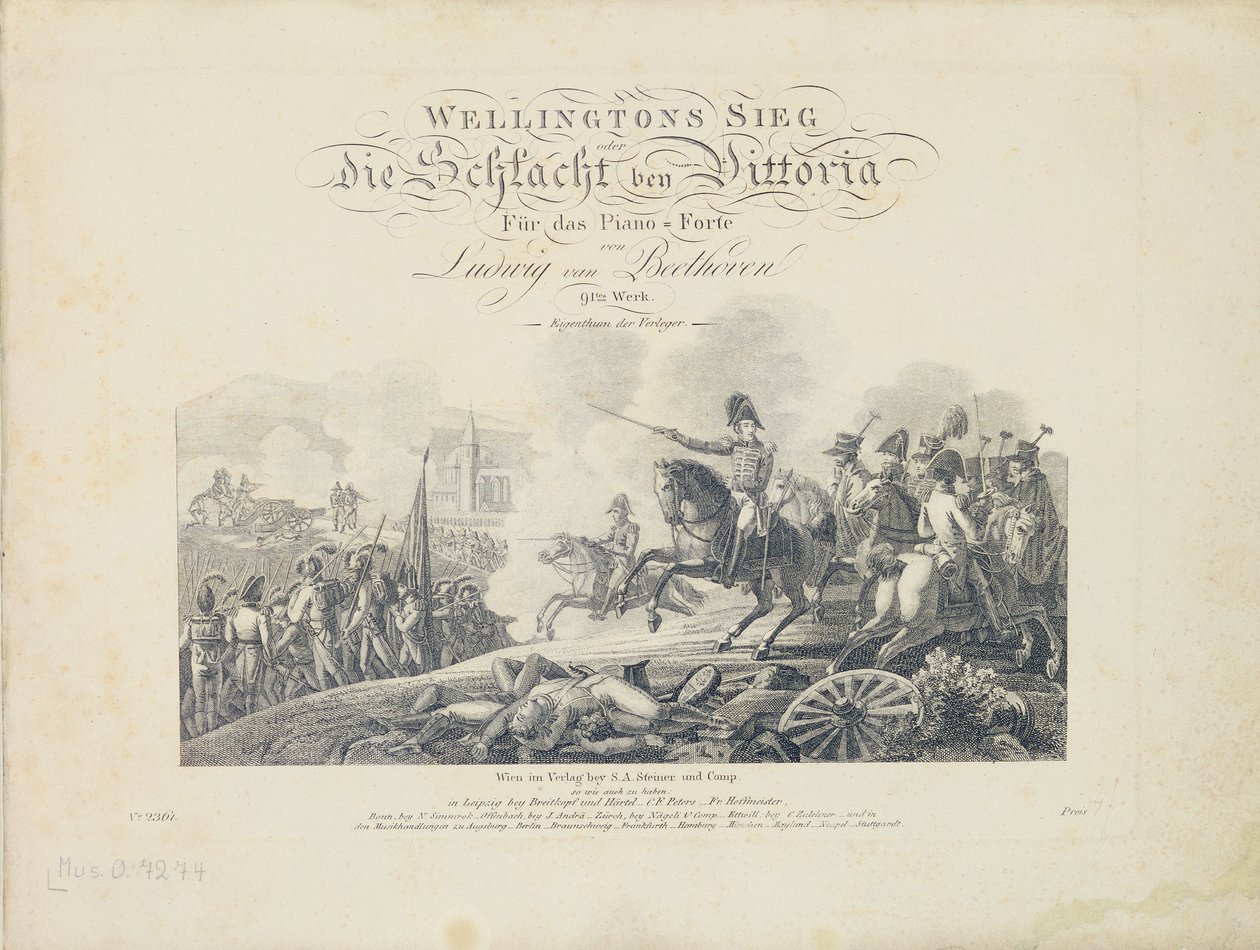 Title Page from Wellingtons Victory, Op. 91, published by S.A. Steiner & Comp., Vienna by Austrian School