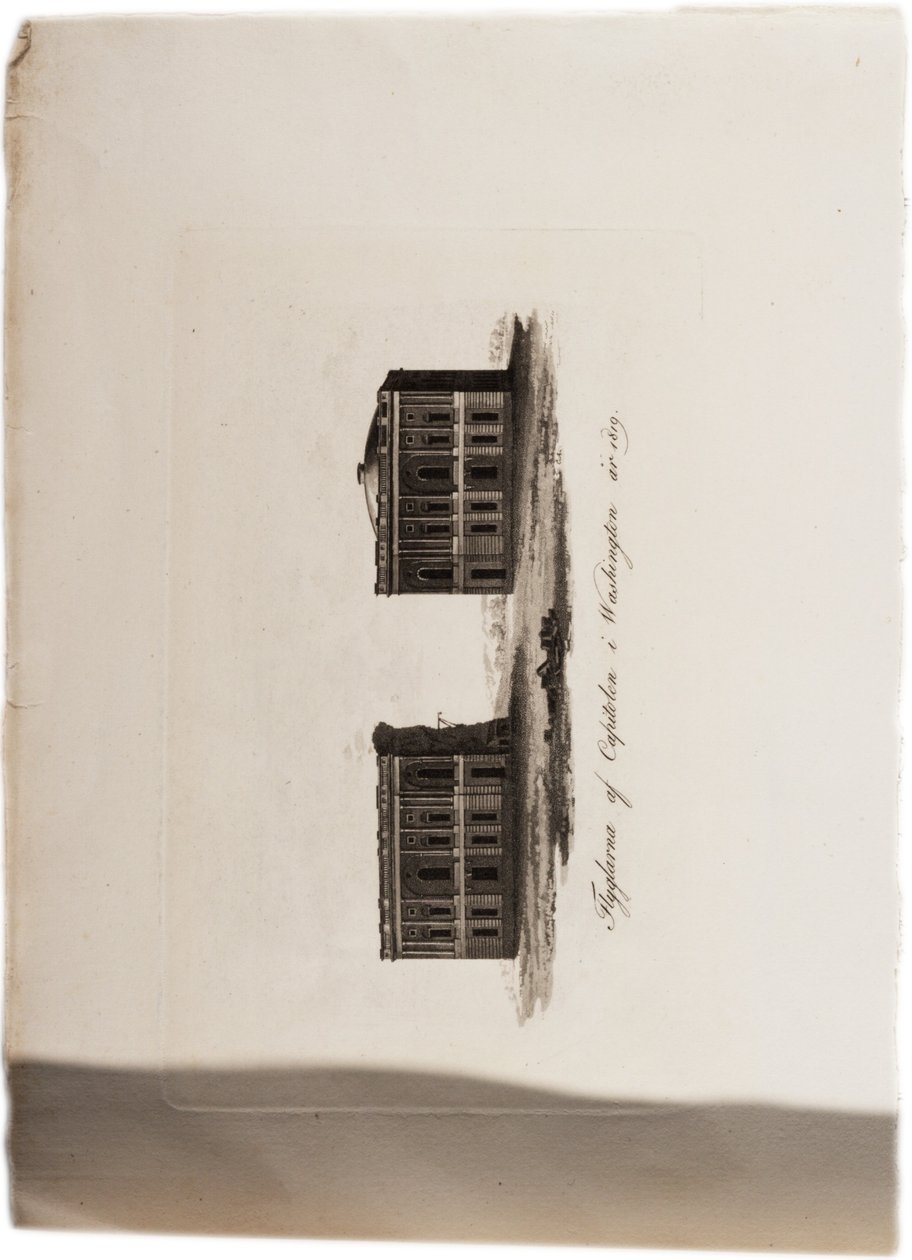 Wings of the Capitol, Washington, in 1819, from an Atlas of the United States by Axel Leonhard Klinckowström