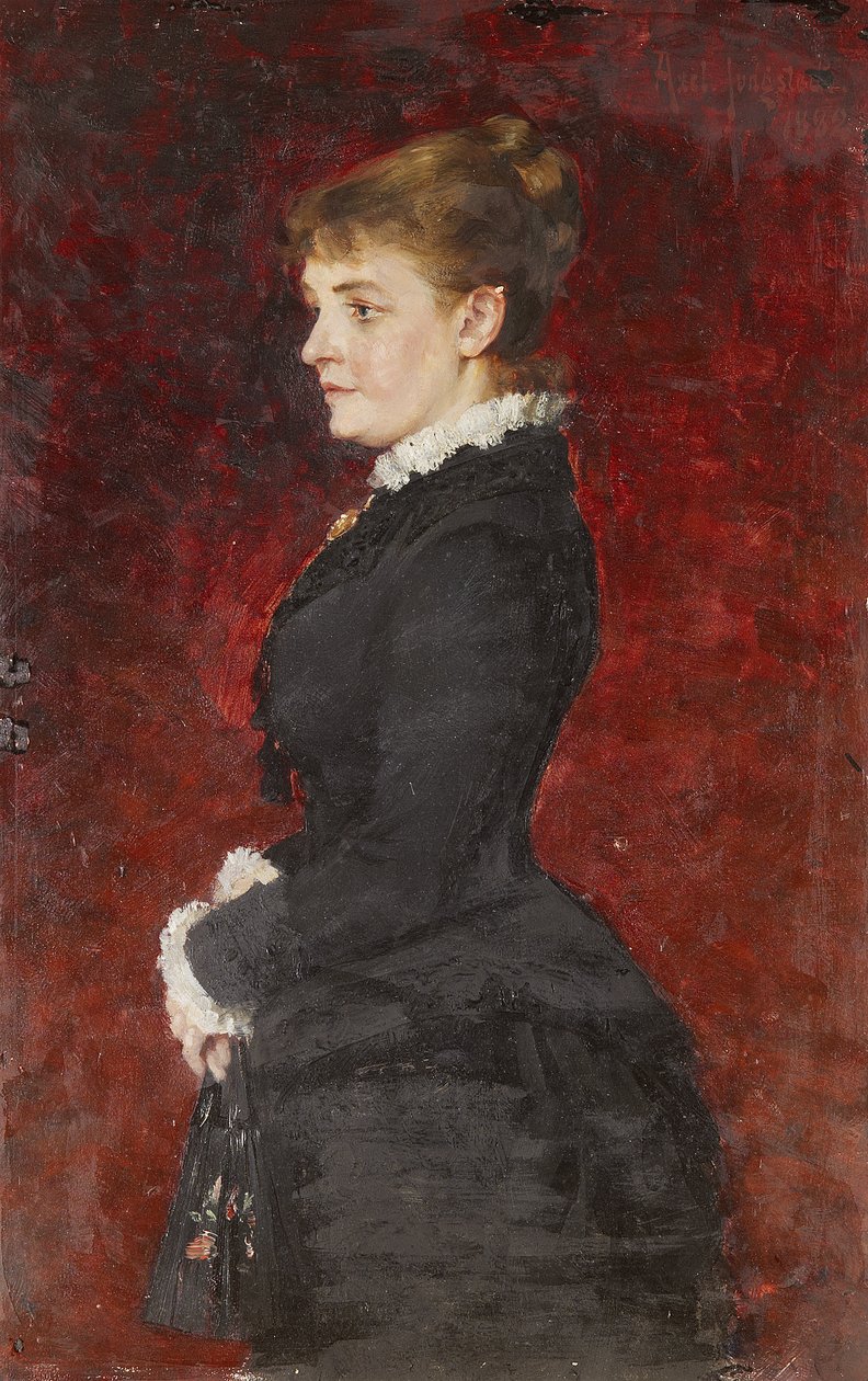 Portrait - Lady in Black Dress by Axel Jungstedt