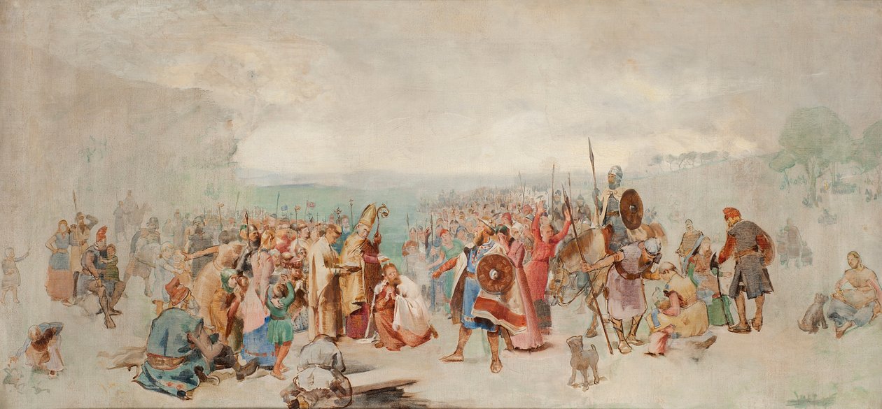 The Baptism of Olof Skötkonung in Husaby by Sigfrid of Sweden by Axel Kulle