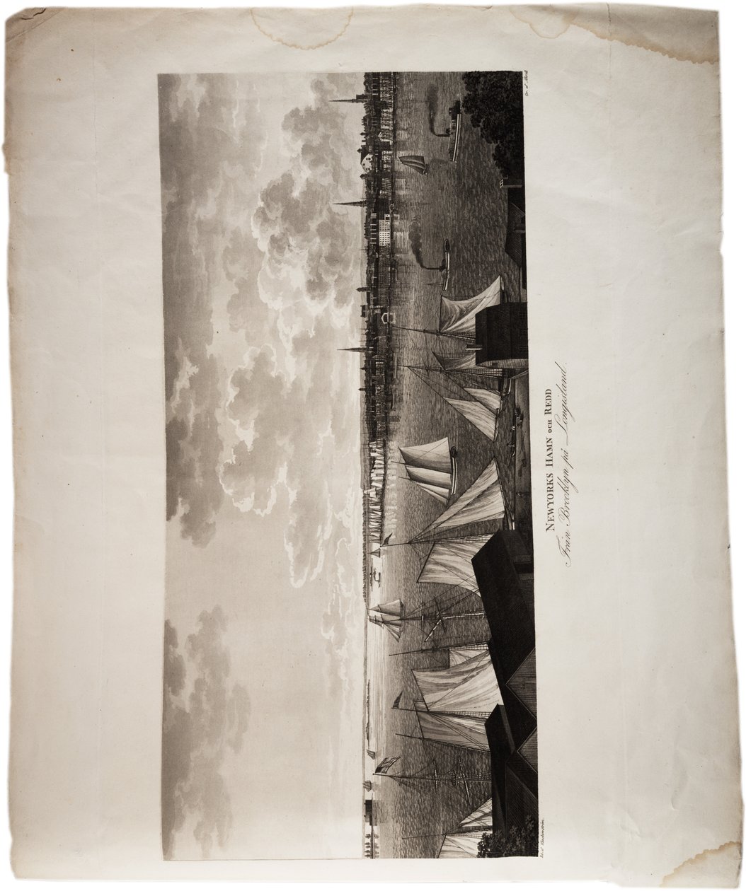 New York Harbour, from Brooklyn to Long Island, from an Atlas of the United States, 1824 by Axel Leonhard Klinckowström