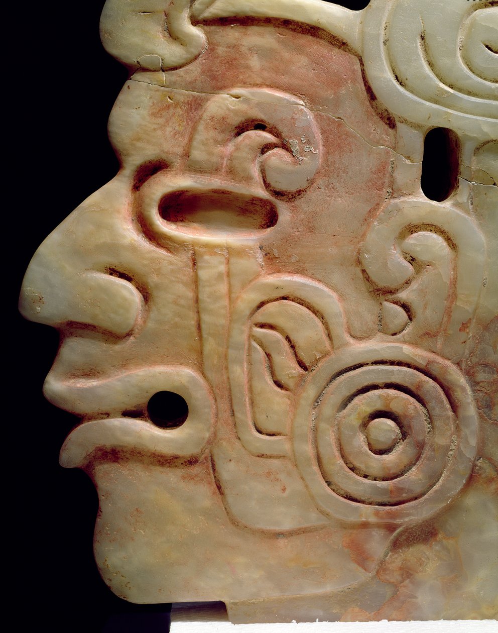 Profile of a man with earrings by Aztec: Fine art print