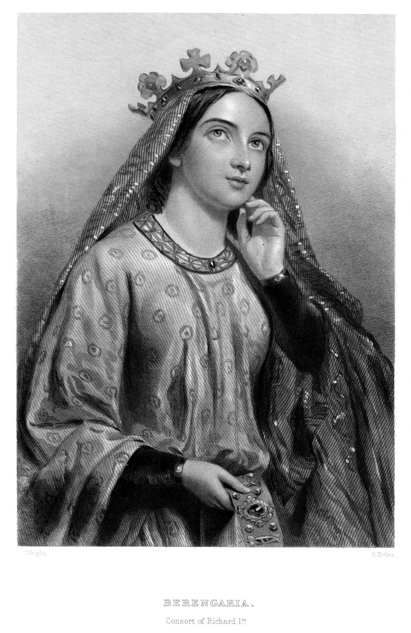 Berengaria of Navarre c1164-1230, queen consort of King Richard I, 19th century by B. Eyles