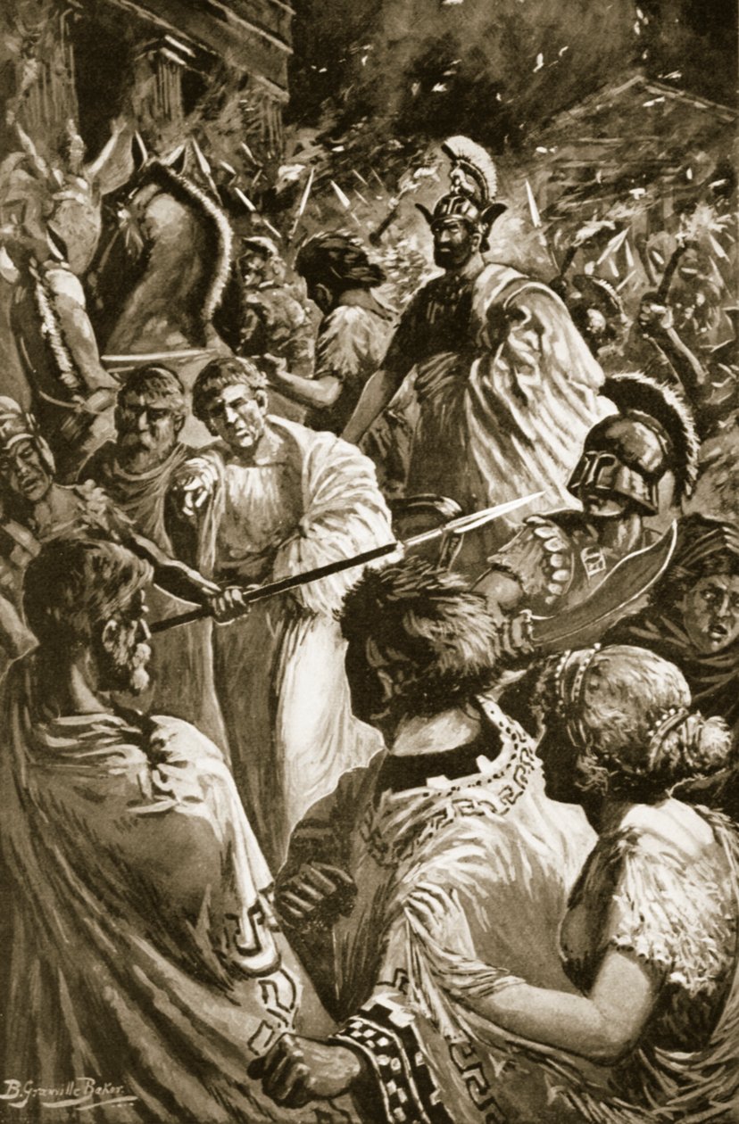 The Sack of Olynthus, 348 BC, illustration from 