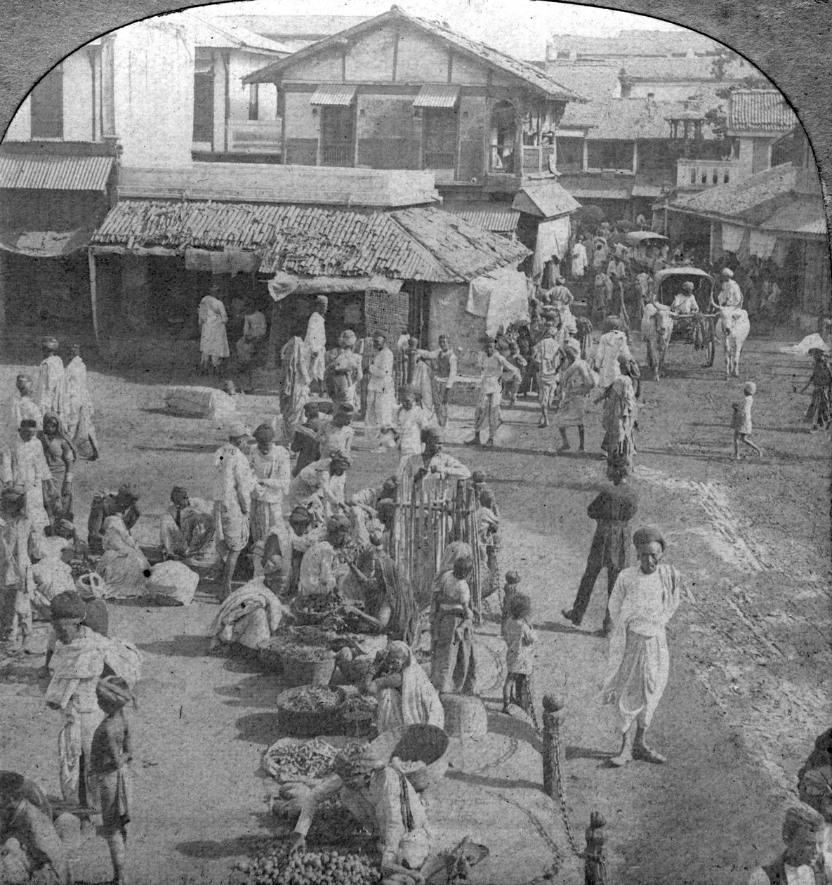 A Market in Ahmedabad, India, 1902 by B. L. Singley