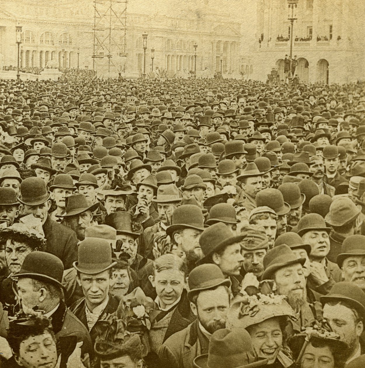 Crowd at the opening of the Columbian Exhibition, Chicago, Illinois, USA by B. W. Kilburn