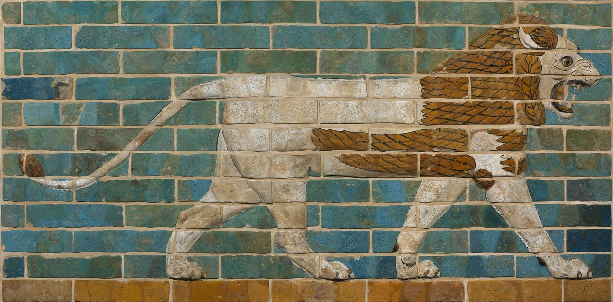 Lion Relief from the Processional Way in Babylon by Babylonian