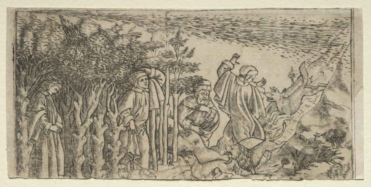 Dante Lost in the Wood: Escaping and Meeting Virgil, Canto I by Baccio Baldini
