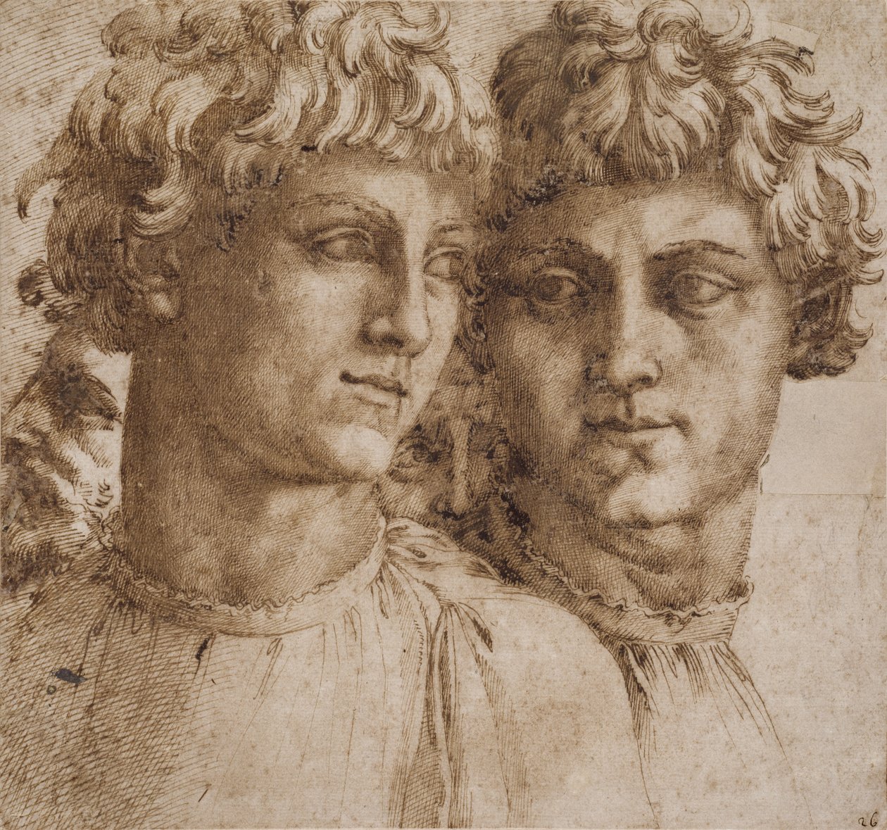Two Studies of the Head of a Youth by Baccio Bandinelli