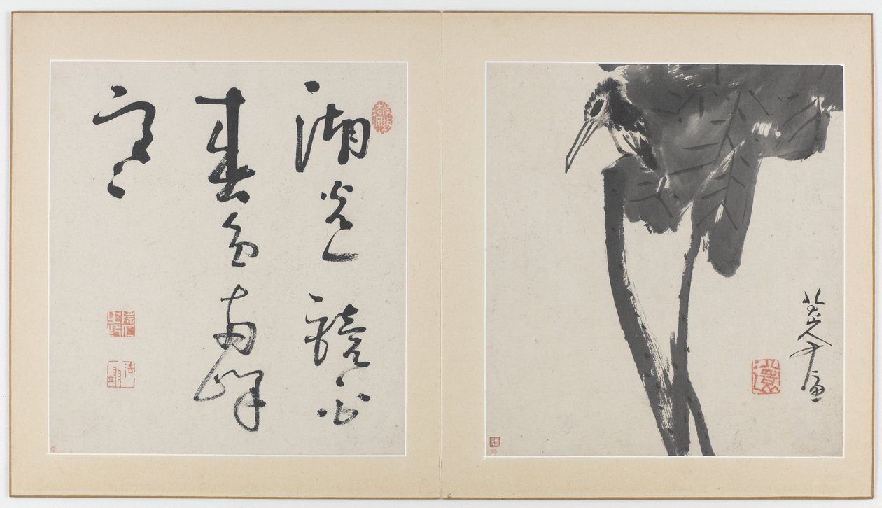 Pages from an album of flowers, birds, insect and fish, Qing Dynasty, 1688-89 by Bada Shanren