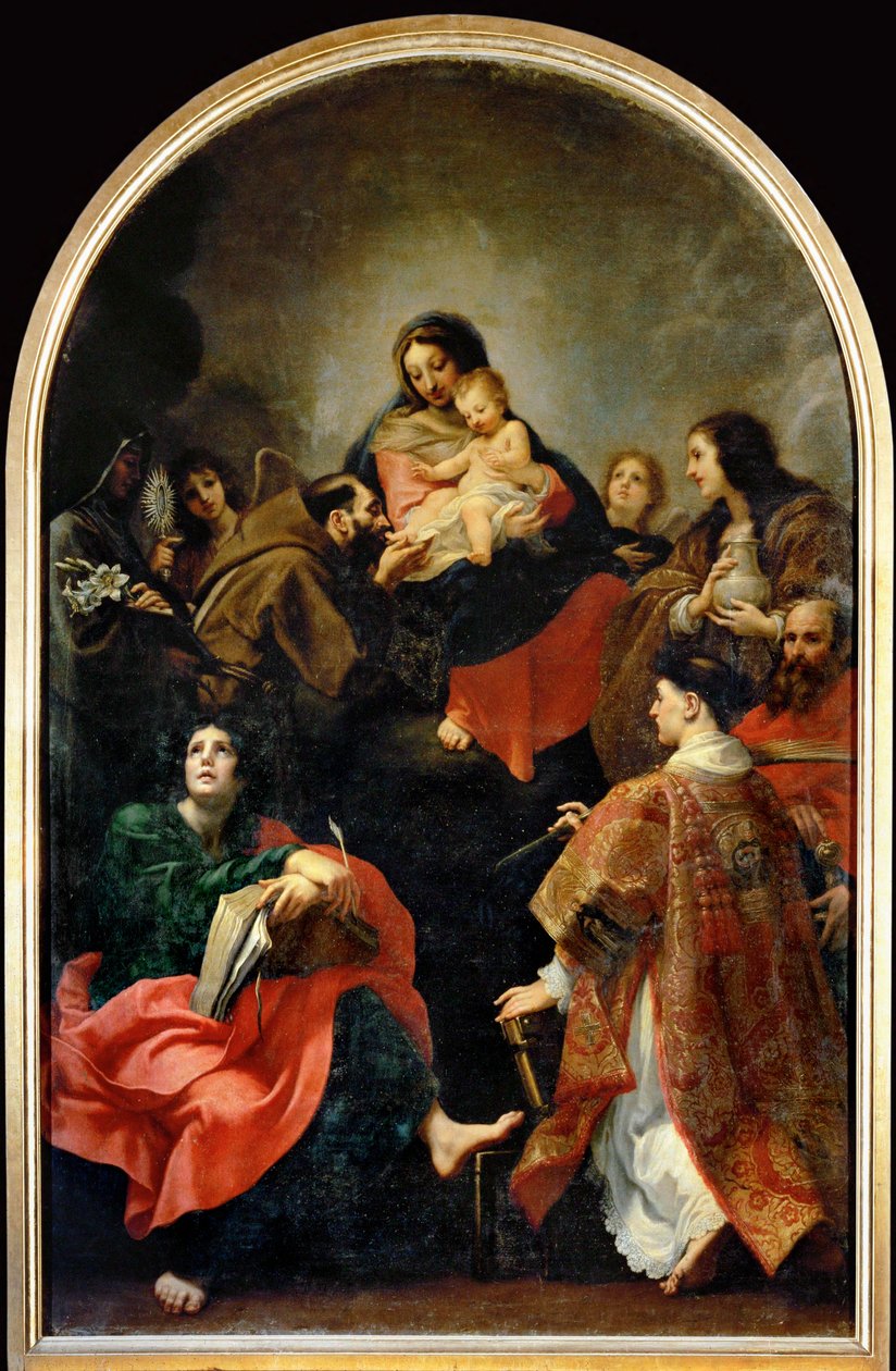 Madonna enthroned, with saints by Baldassare Franceschini