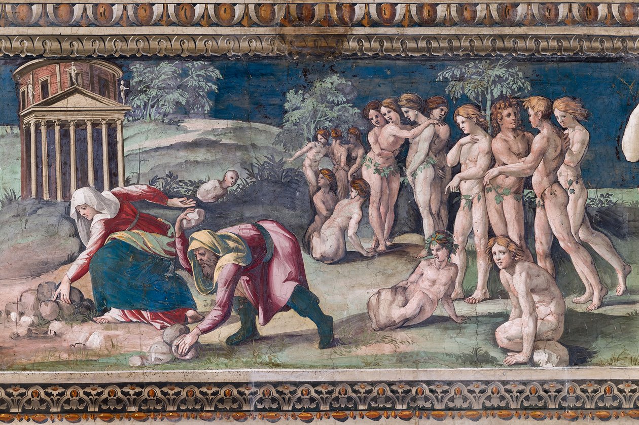 Deucalion and Pyrrha Throwing Stones by Baldassarre Peruzzi