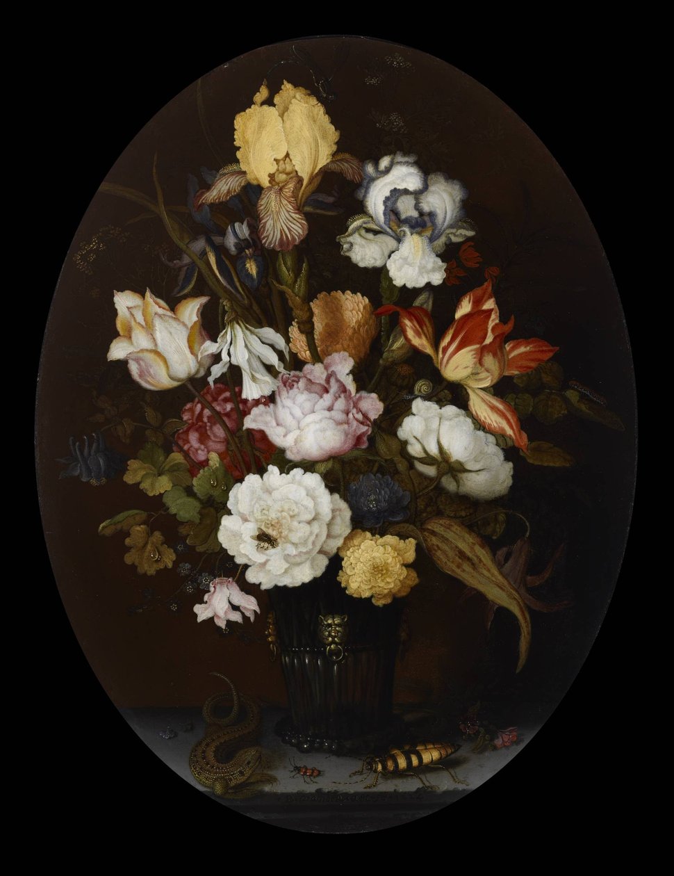Still Life of Flowers in a Glass Vase by Balthasar van der Ast