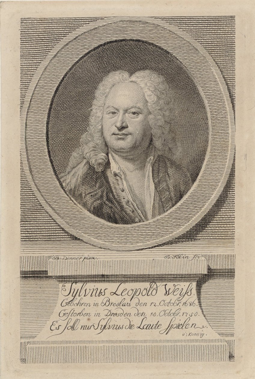Portrait of Sylvius Leopold Weiss by Balthasar Denner