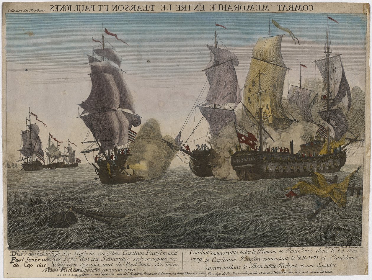 Combat Memorable entre le Pearson et Paul Jones..., c.1780 by Balthasar Friedrich Leizelt