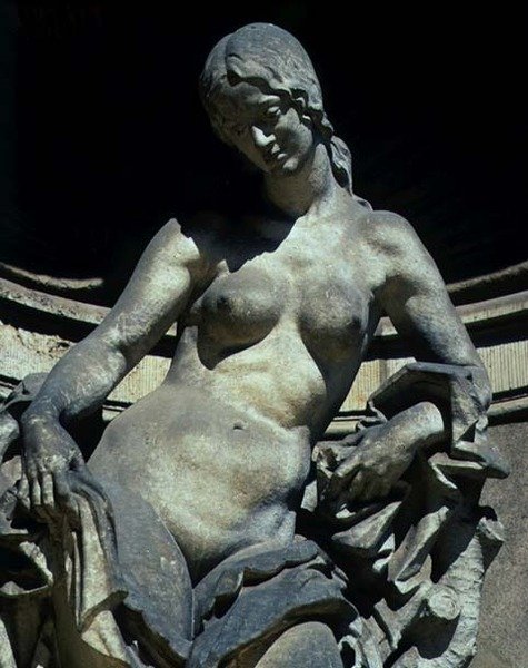 Detail (nymph sculpture) by Balthasar Permoser