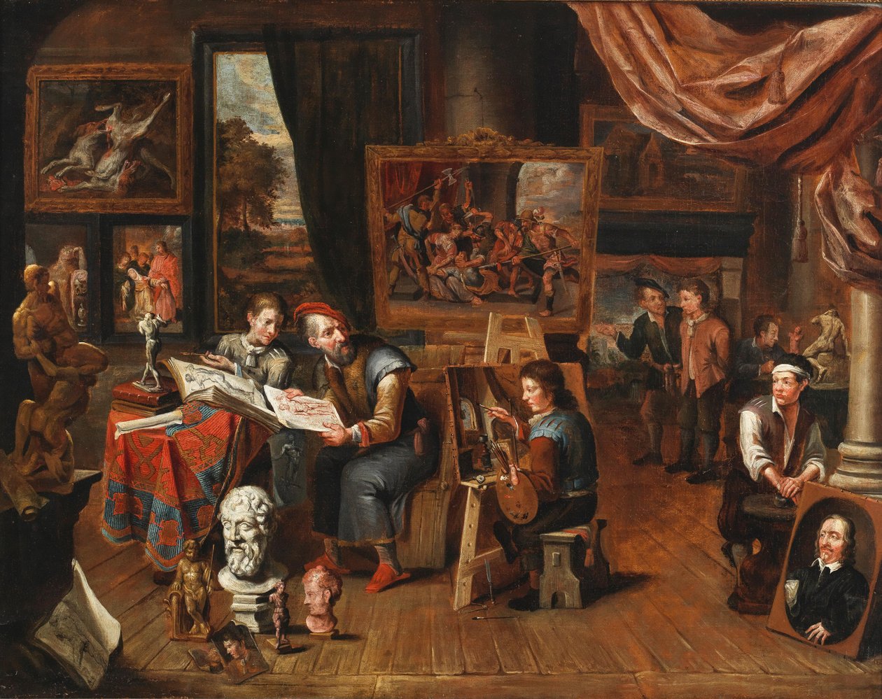 An Artist’s Studio by Balthasar van den Bossche