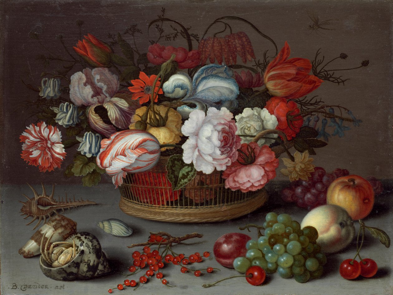 Basket of Flowers by Balthasar van der Ast