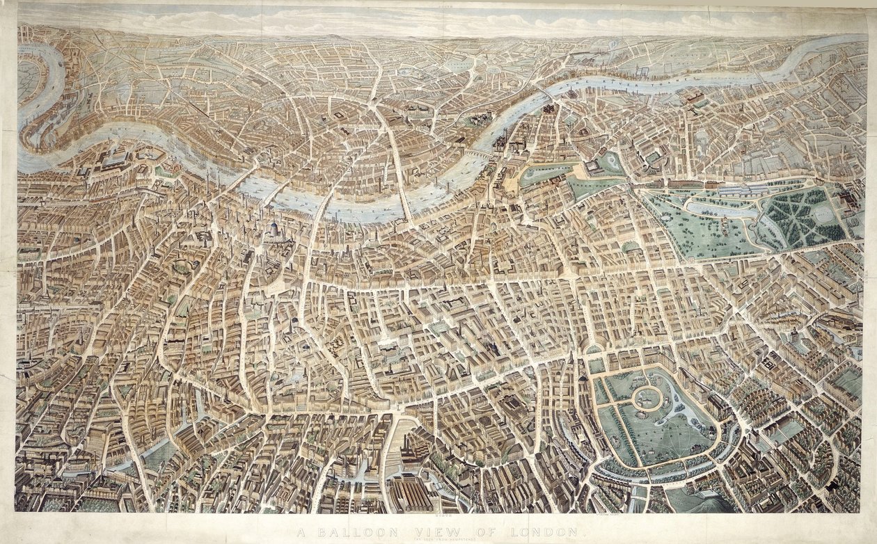A Balloon View of London as seen from Hampstead by Banks and Co Effingham
