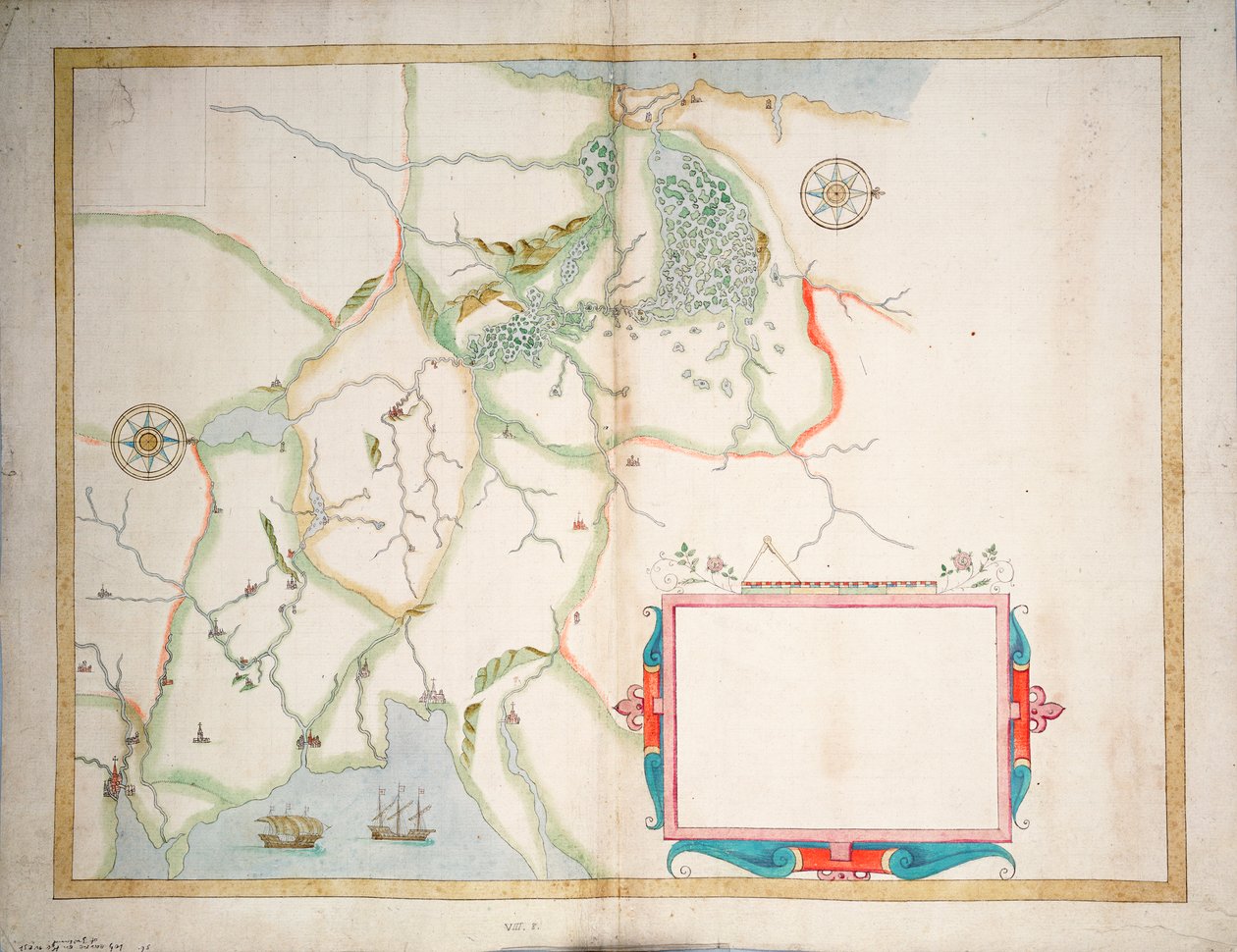 Central Ireland, Dublin to Sligo, c.1600 by Baptista Boazio