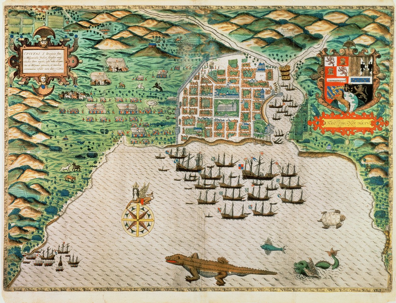 Santiago, Cape Verde by Baptista Boazio