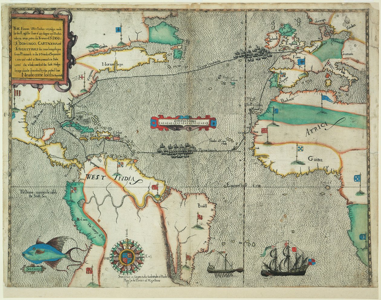 The Famous West Indian Voyage Made by the English Fleet of 23 Ships and Barks by Baptista Boazio