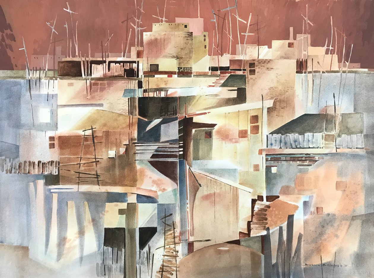 Abstract Pueblo, c.1980-90 by Barbara Cleary
