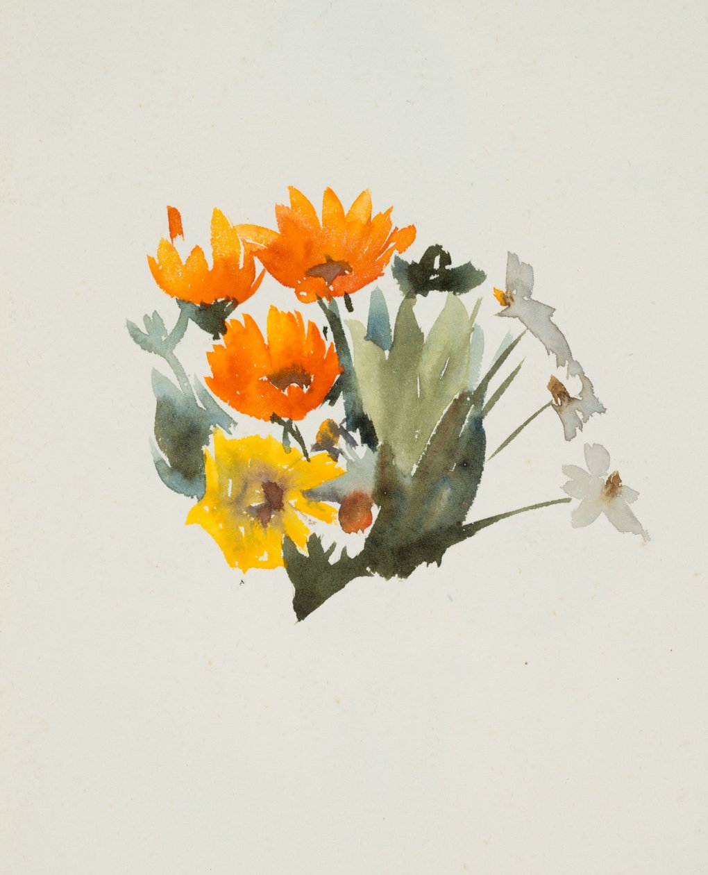 Orange Flowers by Barbara Leigh Smith Bodichon