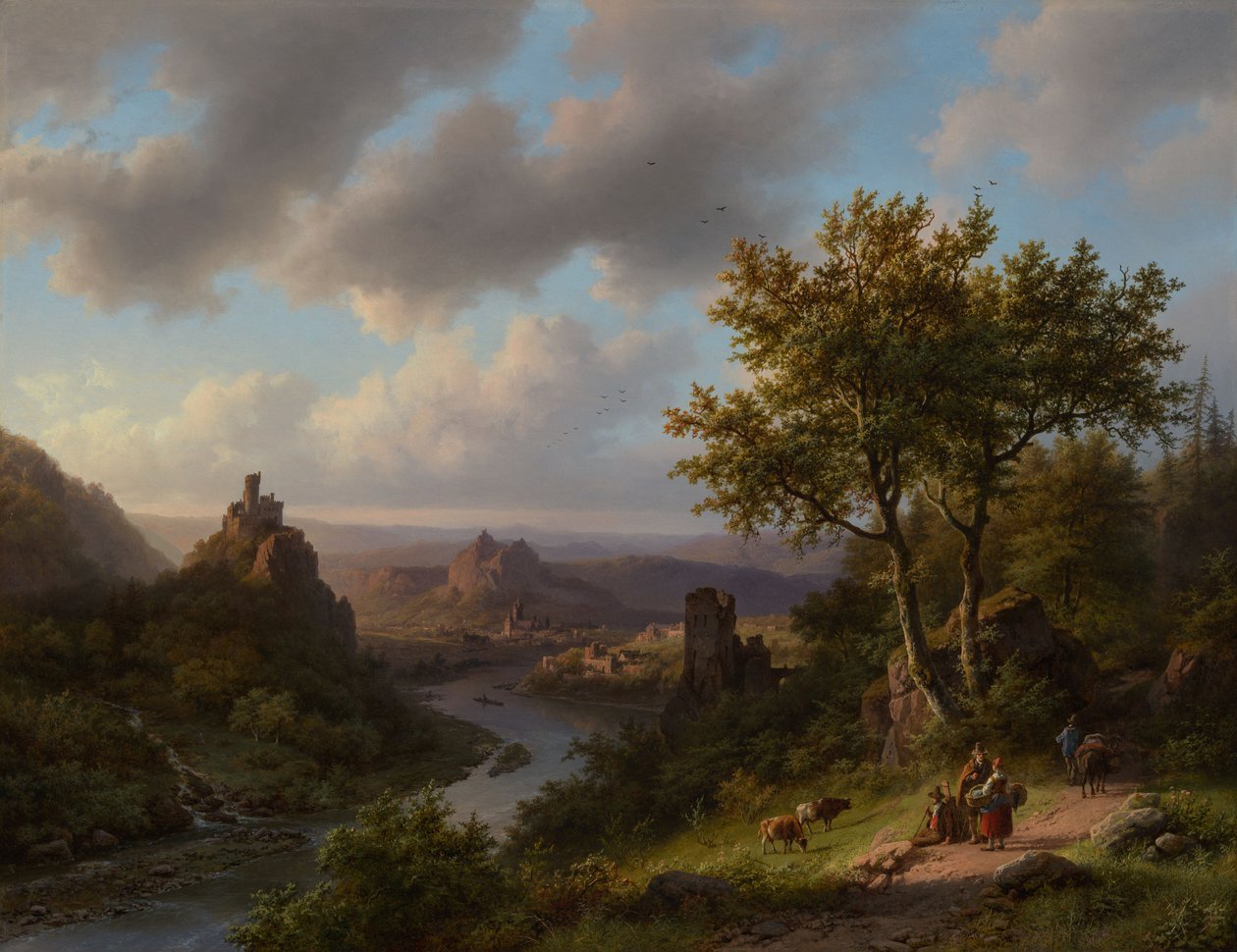 Mountainous River Landscape by Barend Cornelis Koekkoek