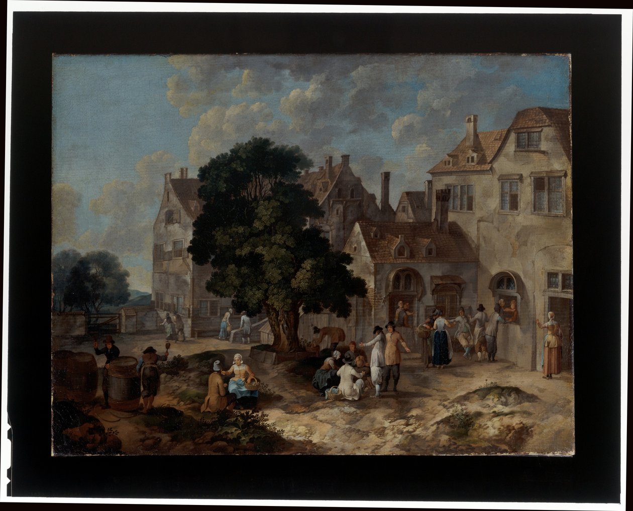 A Pair of Village Scenes by Barend Hendrik Thier
