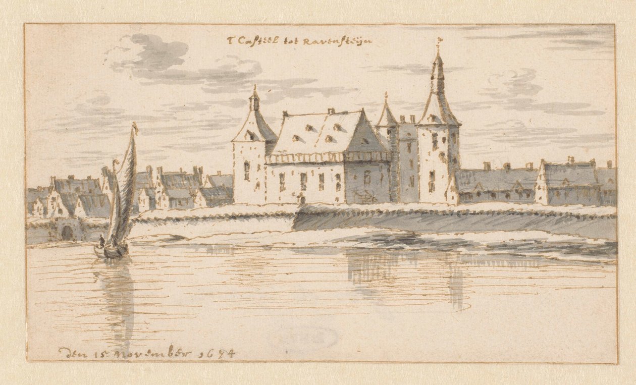 View of the Kasteel van Ravenstein, Noord-Brabant by Barend Klotz (attributed to)